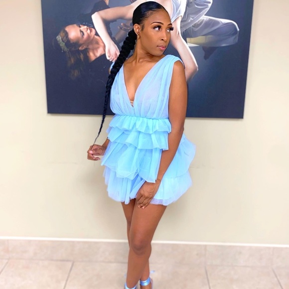 FN Blue Tulle Dress - Picture 1 of 3